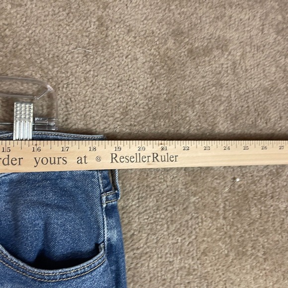 Hollister Vintage Straight Jeans Womens 33/25 Blue Curvy Ultra High Rise Ripped - Picture 4 of 11